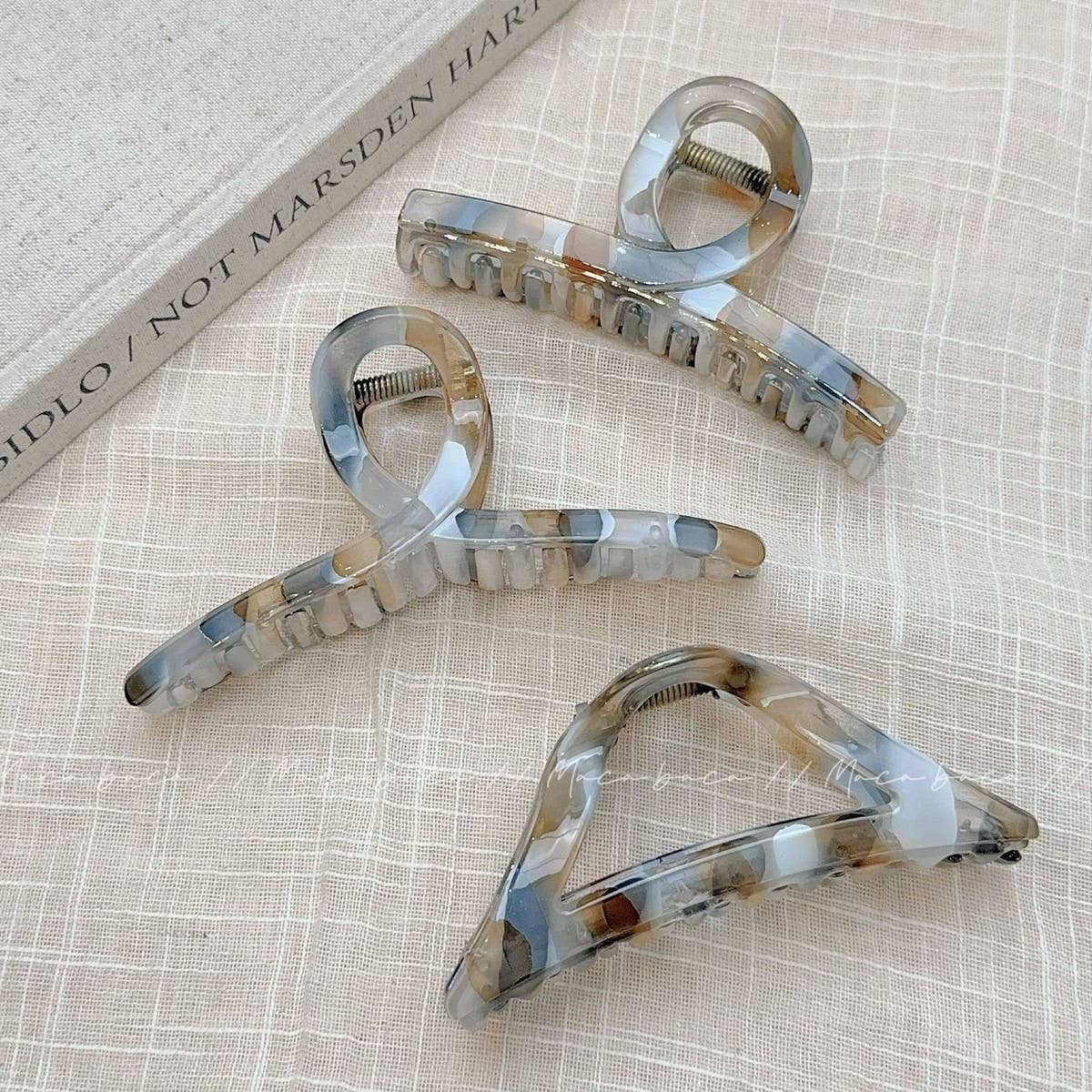 ELEGANT MARBLE HAIR CLAW GRADIENT PATTERN CLIP_CWAHA2372