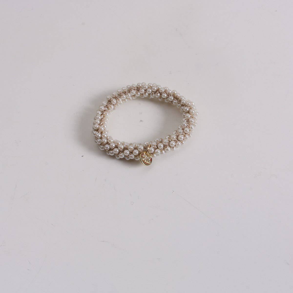 CUTE PEARL CRYSTAL HAIR TIE ELASTIC HANDMADE BAND_CWAHA6763