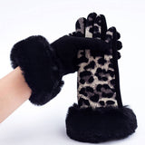 Simple Leopard Print Warm Breathable Gloves_Cwag0069