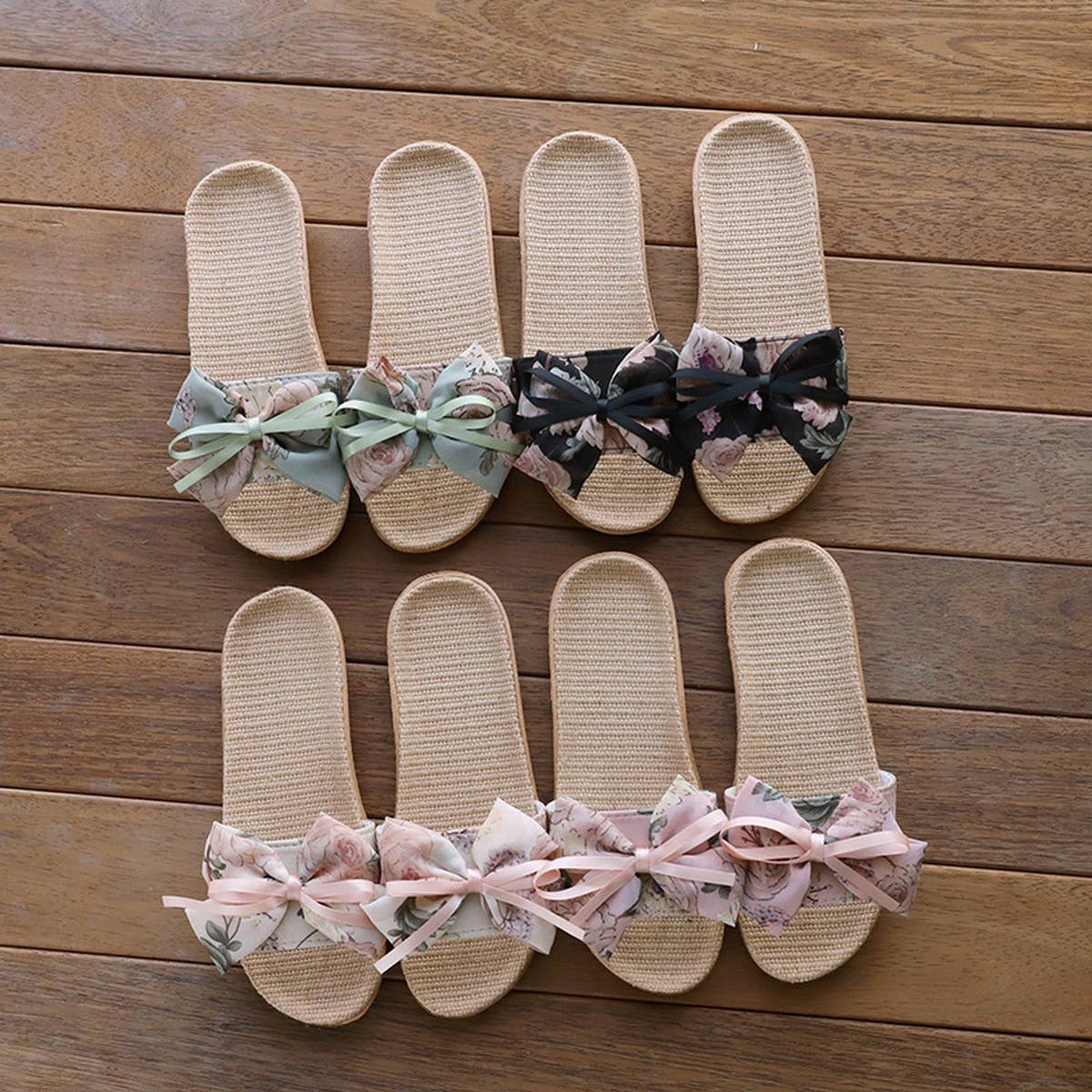 LINEN HOUSE SLIPPERS WITH INK WASH DESIGN_CWSHF0176