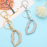 LIPS PENDANT METAL KEYCHAIN WITH DIAMOND BEZEL_CWAJE0960