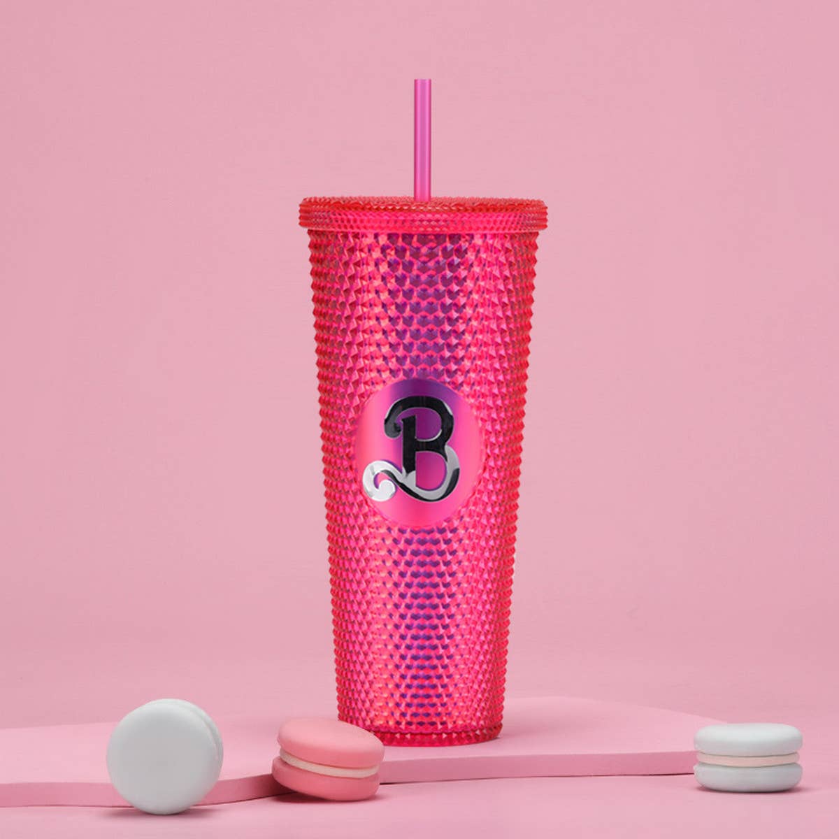 DOUBLE LAYER PORTABLE PLASTIC STRAW DIAMOND CUP_CWMM0978