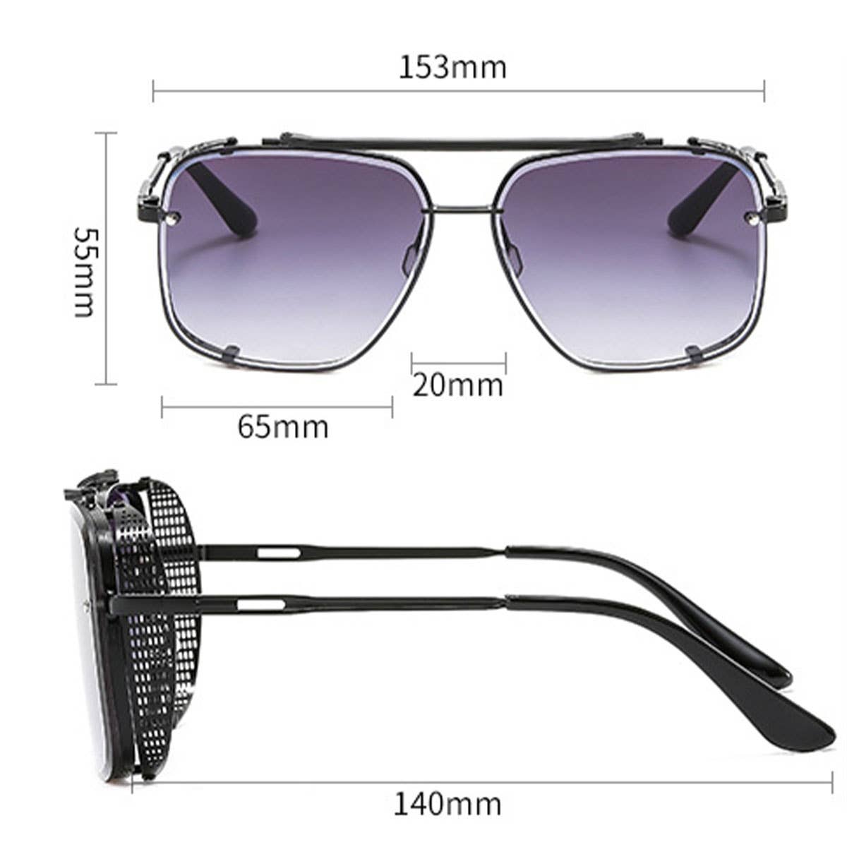 Trendy Unisex Metal Punk Flip-Up Sunglasses_Cwasg1184