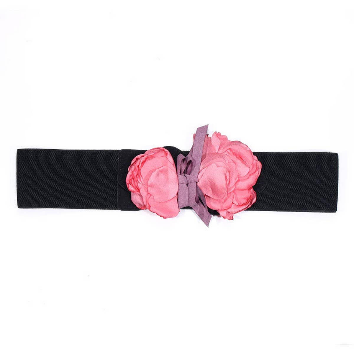 FLORAL WIDE ELASTIC WAIST BELT FOR SUMMER DRESS_CWMM6409