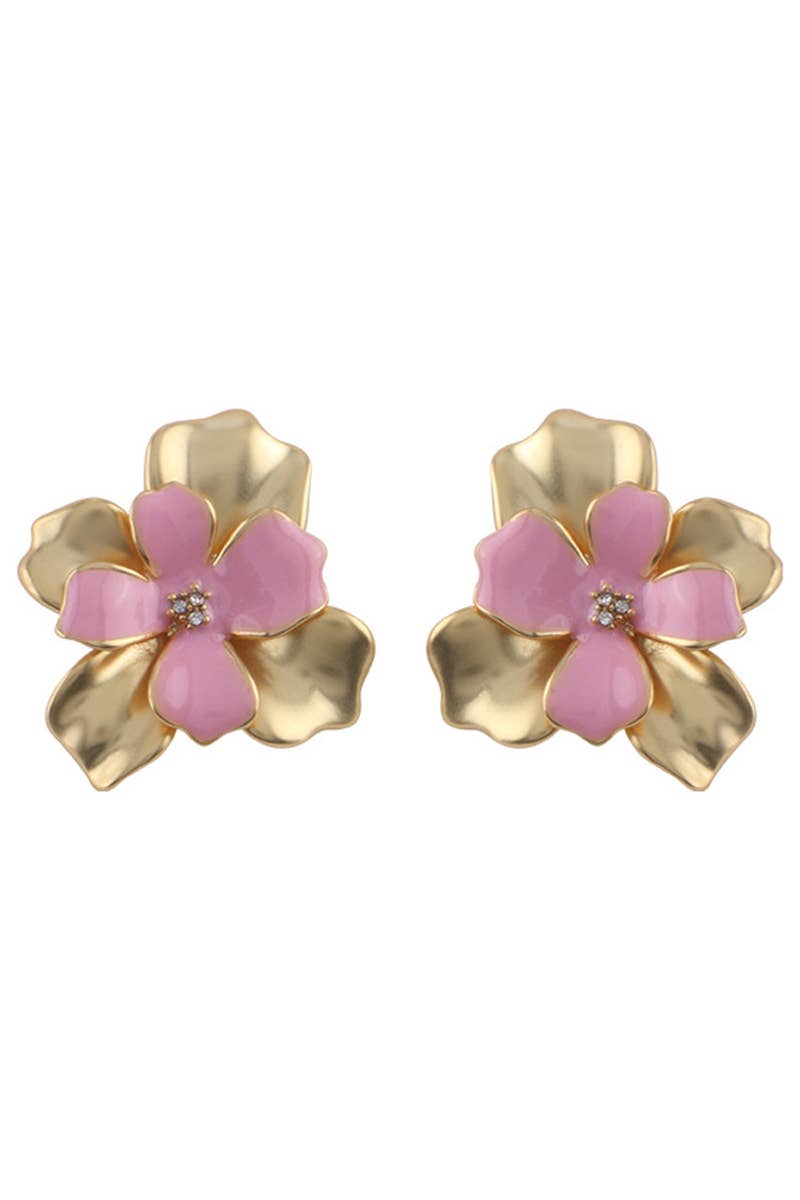 FLOWER DESIGN EARRINGS_CWAJE0460