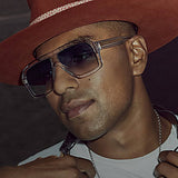 RETRO ACRYLIC INSERT LARGE SQUARE FRAME SUNGLASSES_CWASG0722