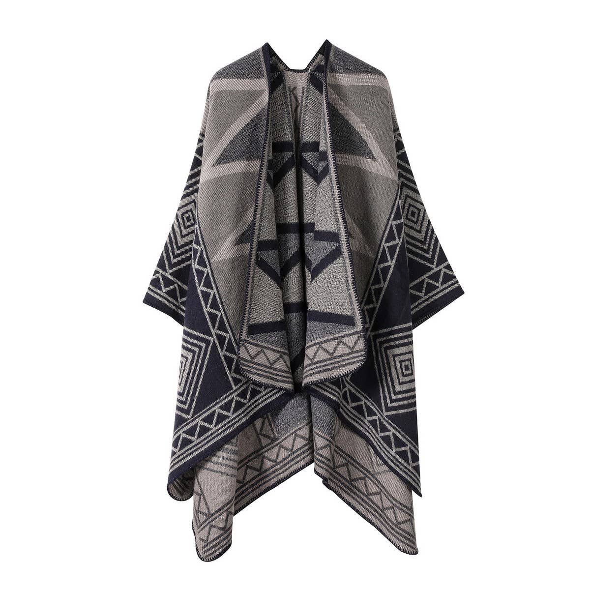 CAPE DARK DOUBLE SIDED WARM OUTER WEAR THICK SHAWL_CWASC2122
