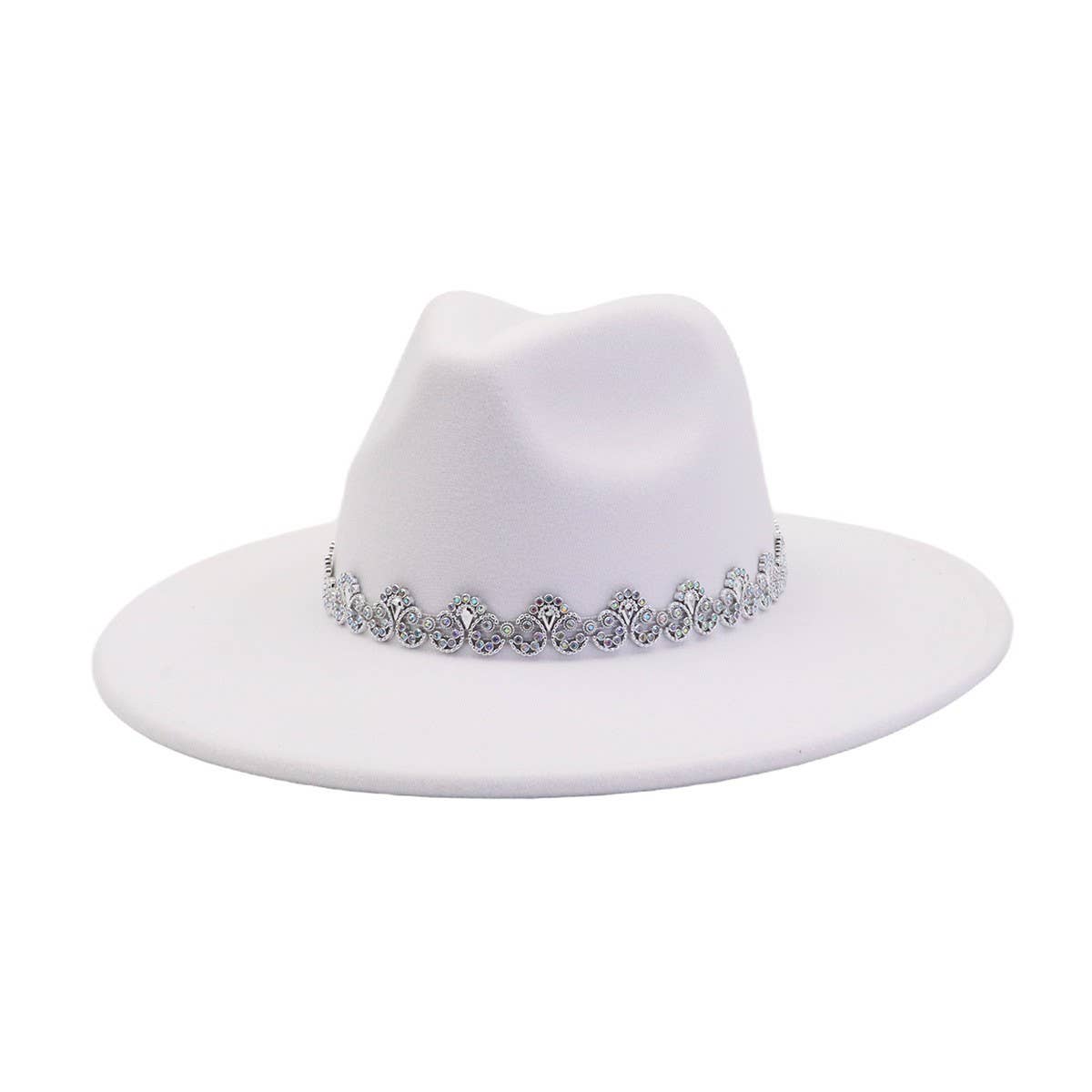 MEN WOMEN WOOL BLEND FEDORA HAT HEART TOP_CWAH04386