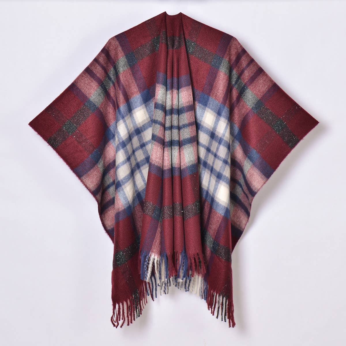 REVERSIBLE PLAID FAUX CASHMERE SCARF WINTER WRAP_CWASC0945