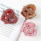 3MM ACETATE RHINESTONE HEART SHAPED HAIRPIN_CWAHA4262