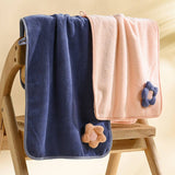 CORAL FLEECE FLOWER SQUARE TOWEL BATH TOWEL SET_CWMM2325