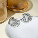 FASHIONABLE GEOMETRIC STRIPED WAVE SHELL EARRINGS_CWAJE1801
