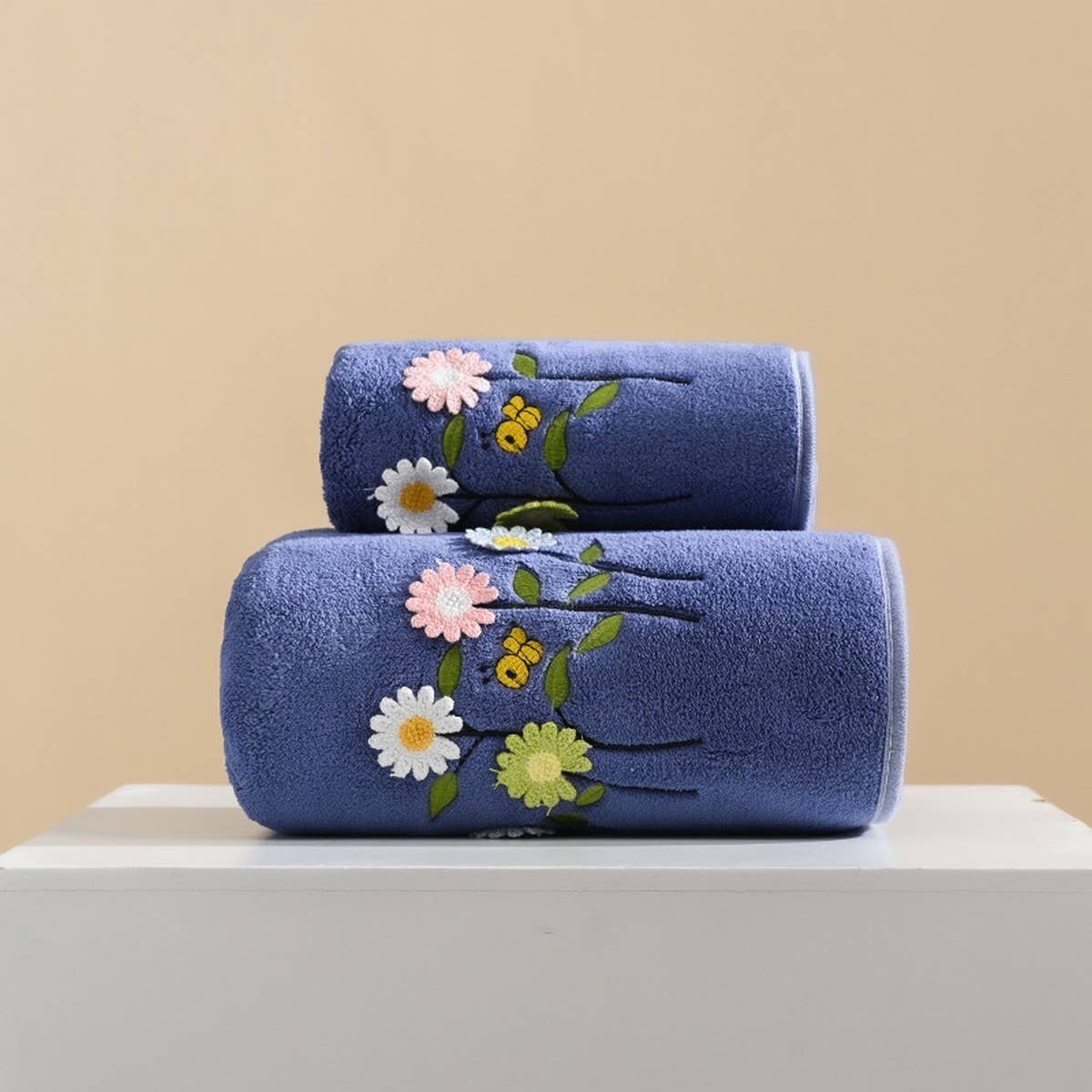 CORAL FLEECE FLOWER SQUARE TOWEL BATH TOWEL SET_CWMM2327