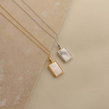 NEW SIMPLE SHELL OPEN AND CLOSE PENDANT NECKLACE_CWMM3822