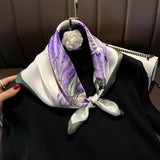 SILK SKINNY SCARF PURPLE NECK HAIR RIBBON_CWASC0561