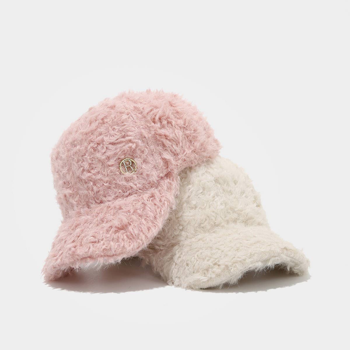 Winter R Letter Plush Warm Baseball Cap Hat_Cwah04766