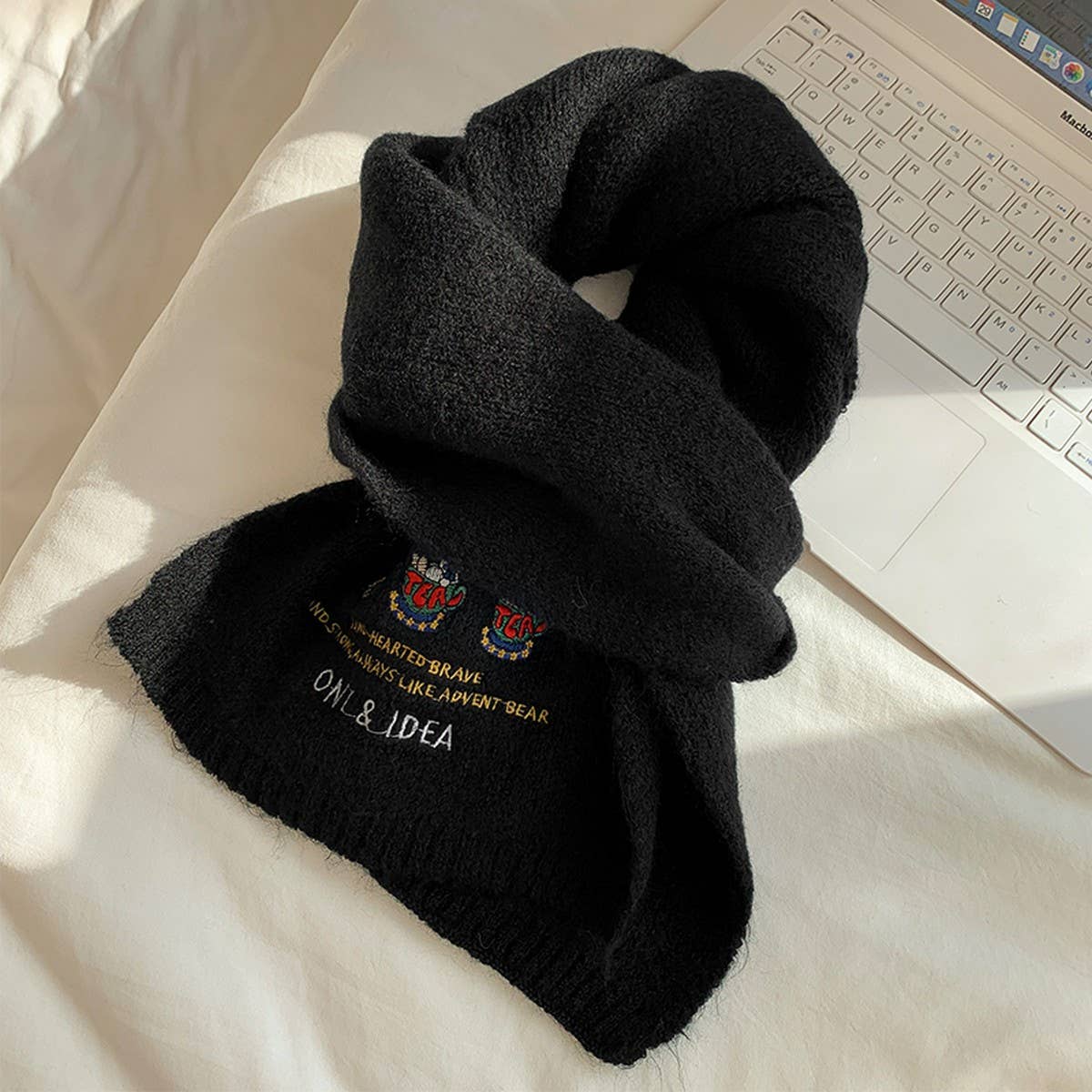 BEAR WOOL SCARF SOFT KNITTED WINTER NECK SCARF_CWASC1505