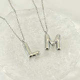 Cwaje1946_Steel Color Bubble Letter Necklace