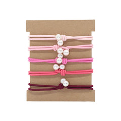 THREAD KNOT 5 CARD SET SIMPLE HAIR SCRUNCHIES_CWAHA2726