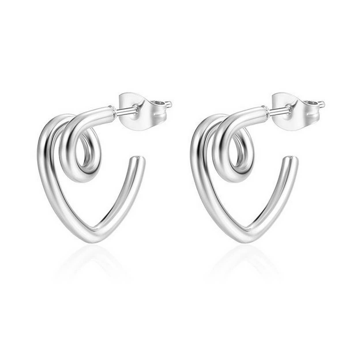 18K GOLD LOVE HEART EARRINGS FOR WOMEN_CWAJE0555