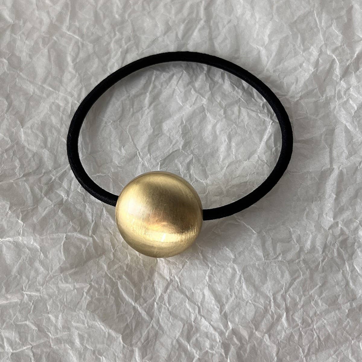 GOLD METAL THREE DIMENSIONAL LOVE HAIR TIE_CWAHA0627