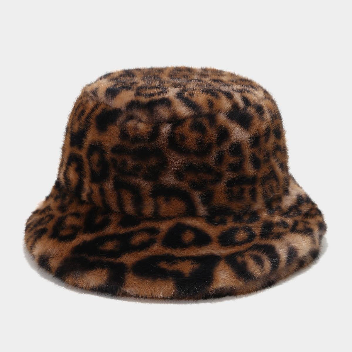 Women¡¯S Leopard Print Plush Bucket Hat Winter_Cwah04784