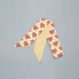 FLORAL LETTER RIBBON SCARF FOR HAIR AND BAG_CWASC0097