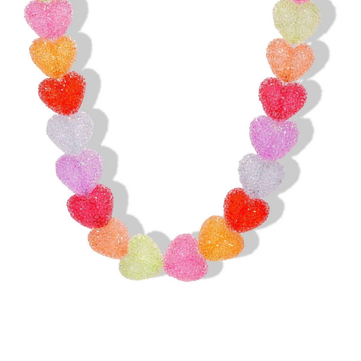 CANDY HEART RESIN NECKLACE CUTE COLORFUL CHIC_CWMM6958