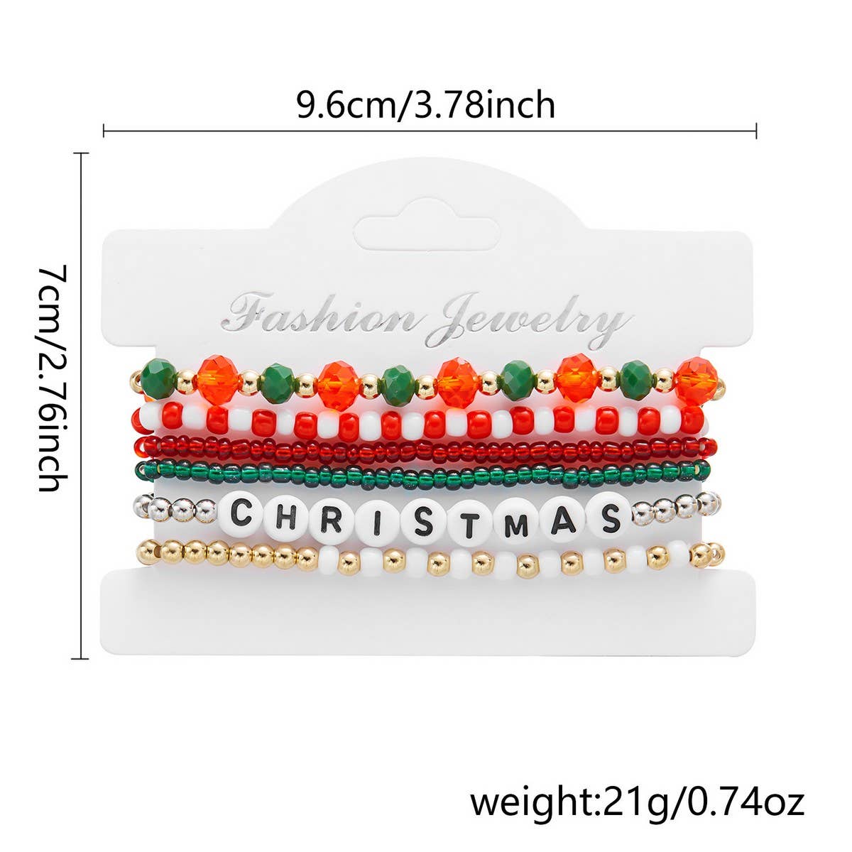 Cwaje2519_Christmas Combination Beaded Bracelet