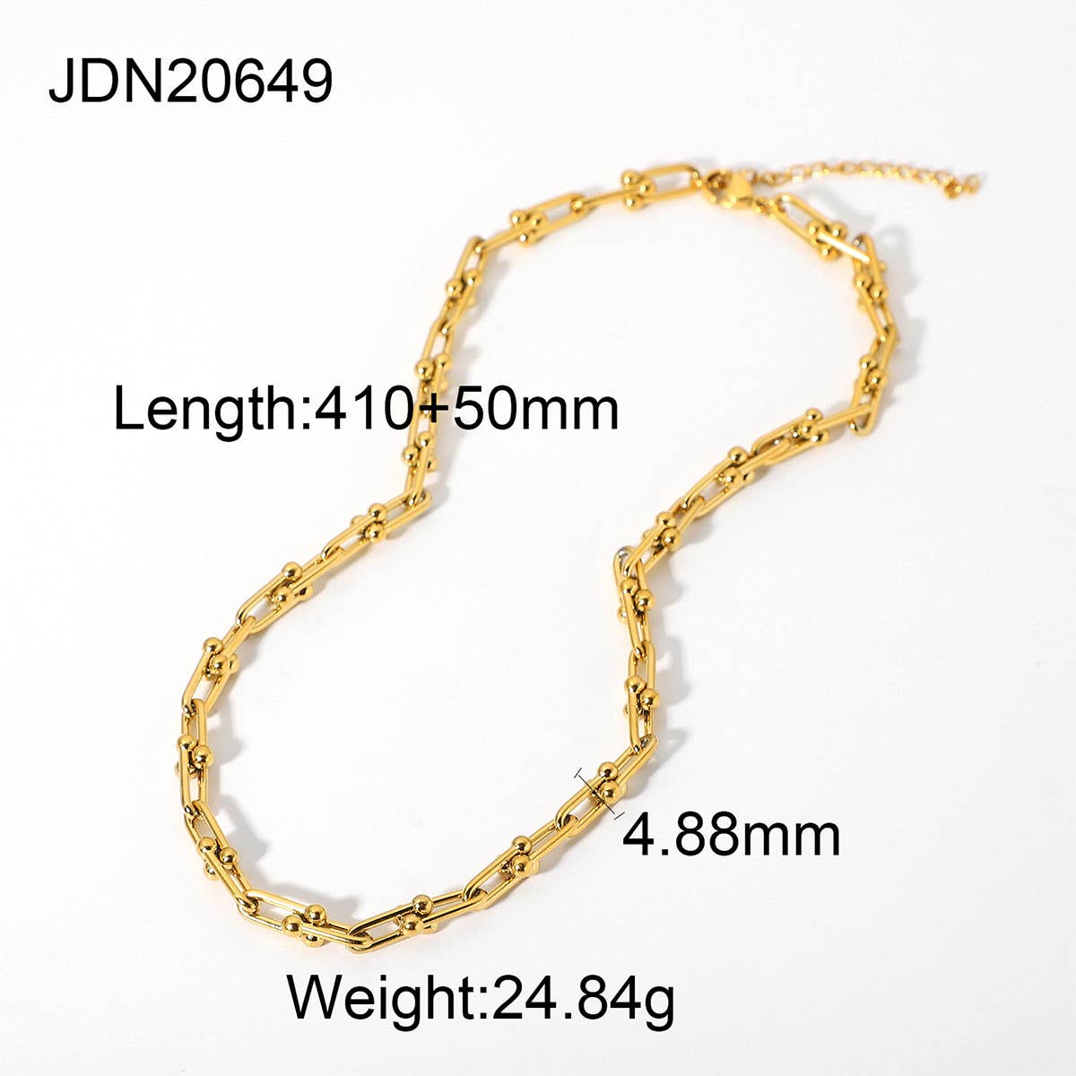 MULTILAYER GOLD PLATE STAINLESS STEEL NECKLACE_CWAJE0619