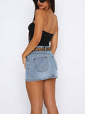 Vintage Stretch Slim Fit Denim Mini Skirt