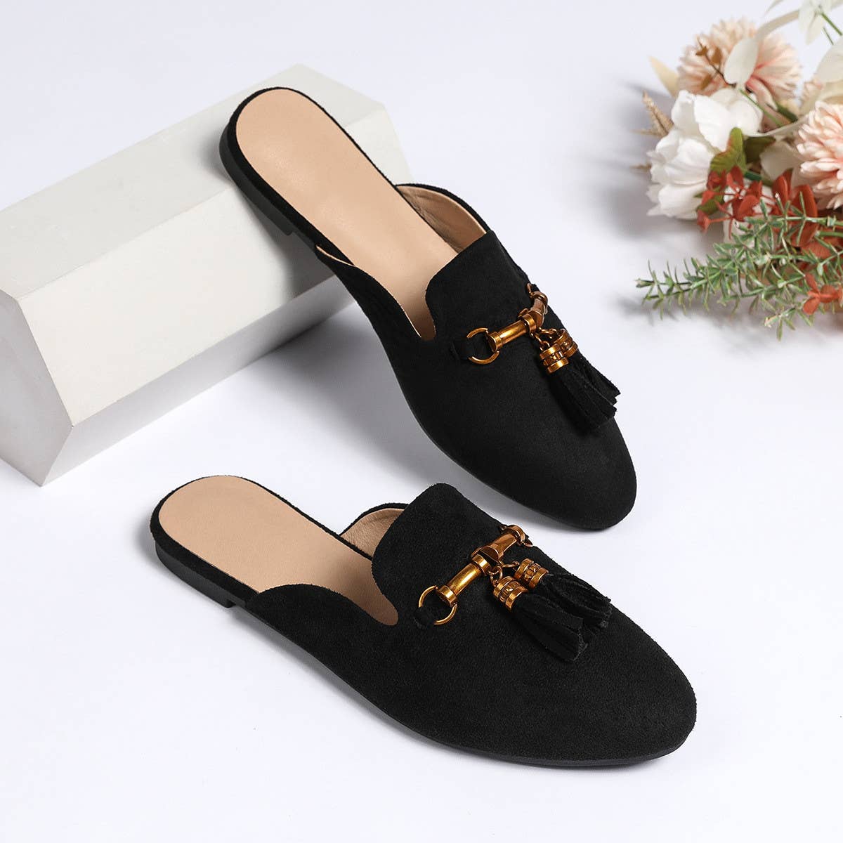 FASHION LARGE SIZE TASSEL ROUND HEAD MULES_CWSHF0036