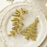 GOLD GLITTER PLASTIC REINDEER CHRISTMAS ORNAMENT_CWMM9750