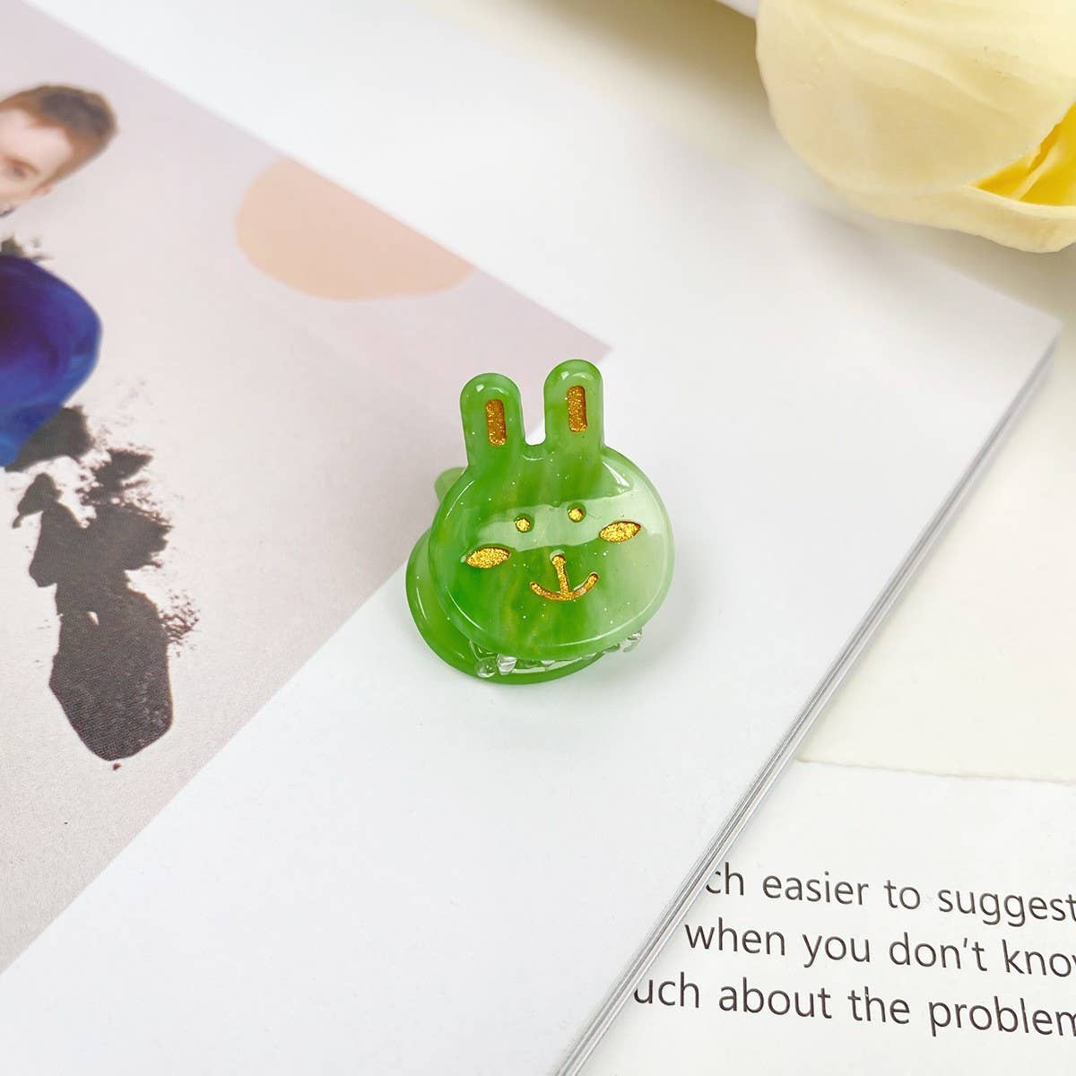 MINI BUNNY HAIR CLAW CUTE ACETATE BANGS CLIP_CWAHA0731