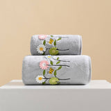 CORAL FLEECE FLOWER SQUARE TOWEL BATH TOWEL SET_CWMM2327