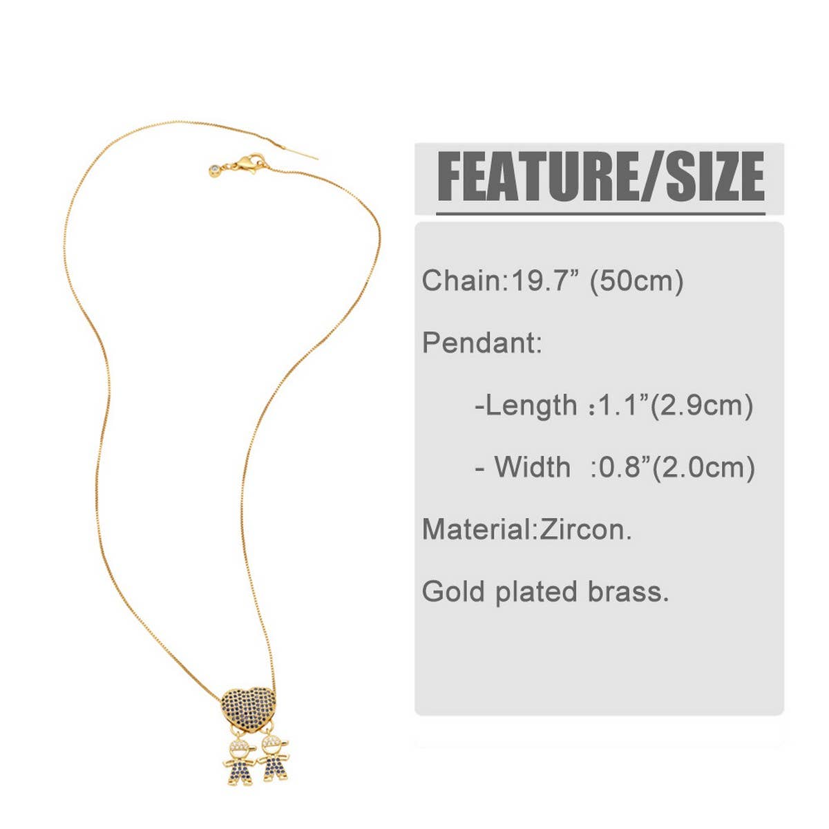 SIMPLE BOYS AND GIRL GOOD FRIENDS PENDANT NECKLACE_CWAJE0891