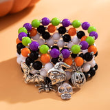 NEW SKULL PUMPKIN COLOR BRACELET SET_CWAJE1486
