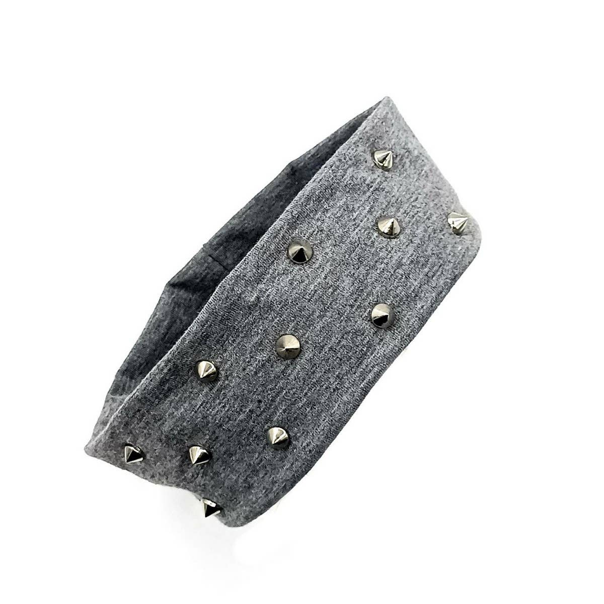 SPIKED PUNK ELASTIC HEADWRAP WITH EYELETS_CWAHA6310