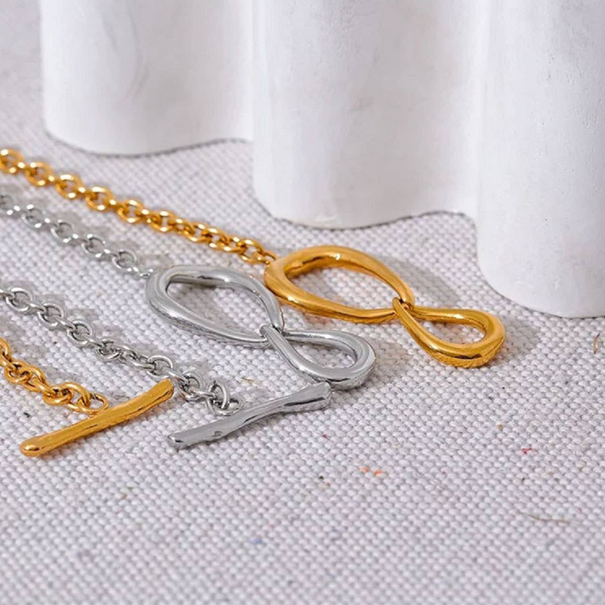 Titanium Steel Necklace With Bow Pendant_Cwmm5653