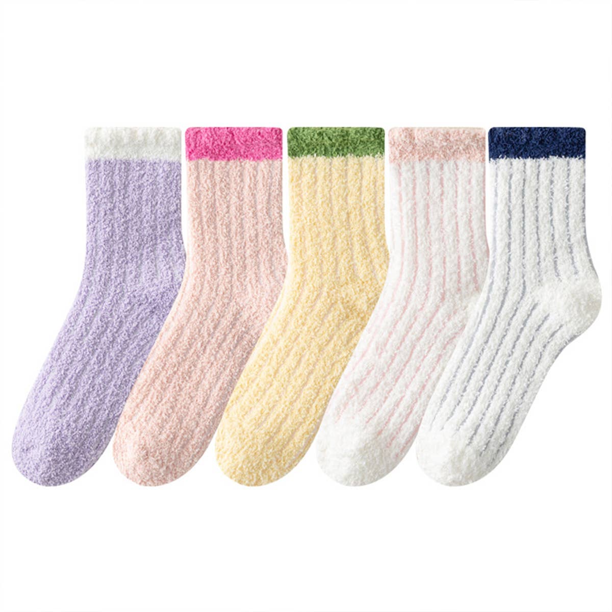 CORAL FLEECE MID TUBE HOME SOCKS_CWMS0776