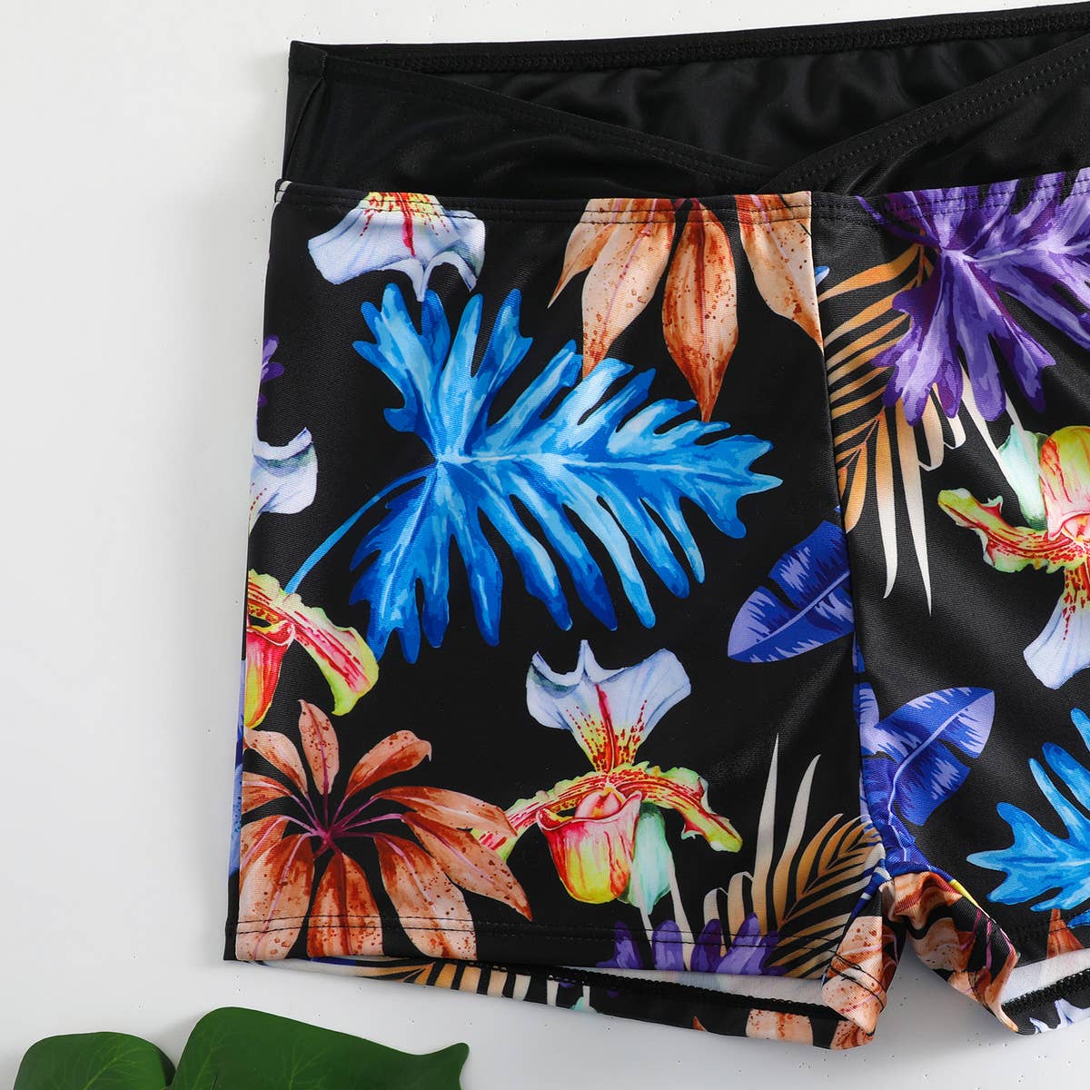 PRINTED DEEP V BIKINI TWO PIECE SWIMSUIT_CWMW0315