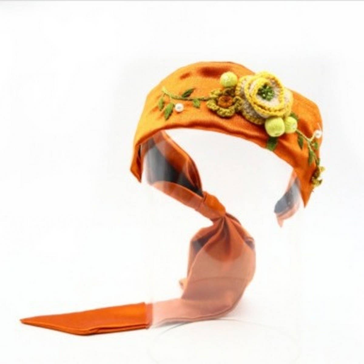 HANDMADE PEARL YELLOW ROSE HEADBAND RETRO SILKSTYLE_CWMM6123