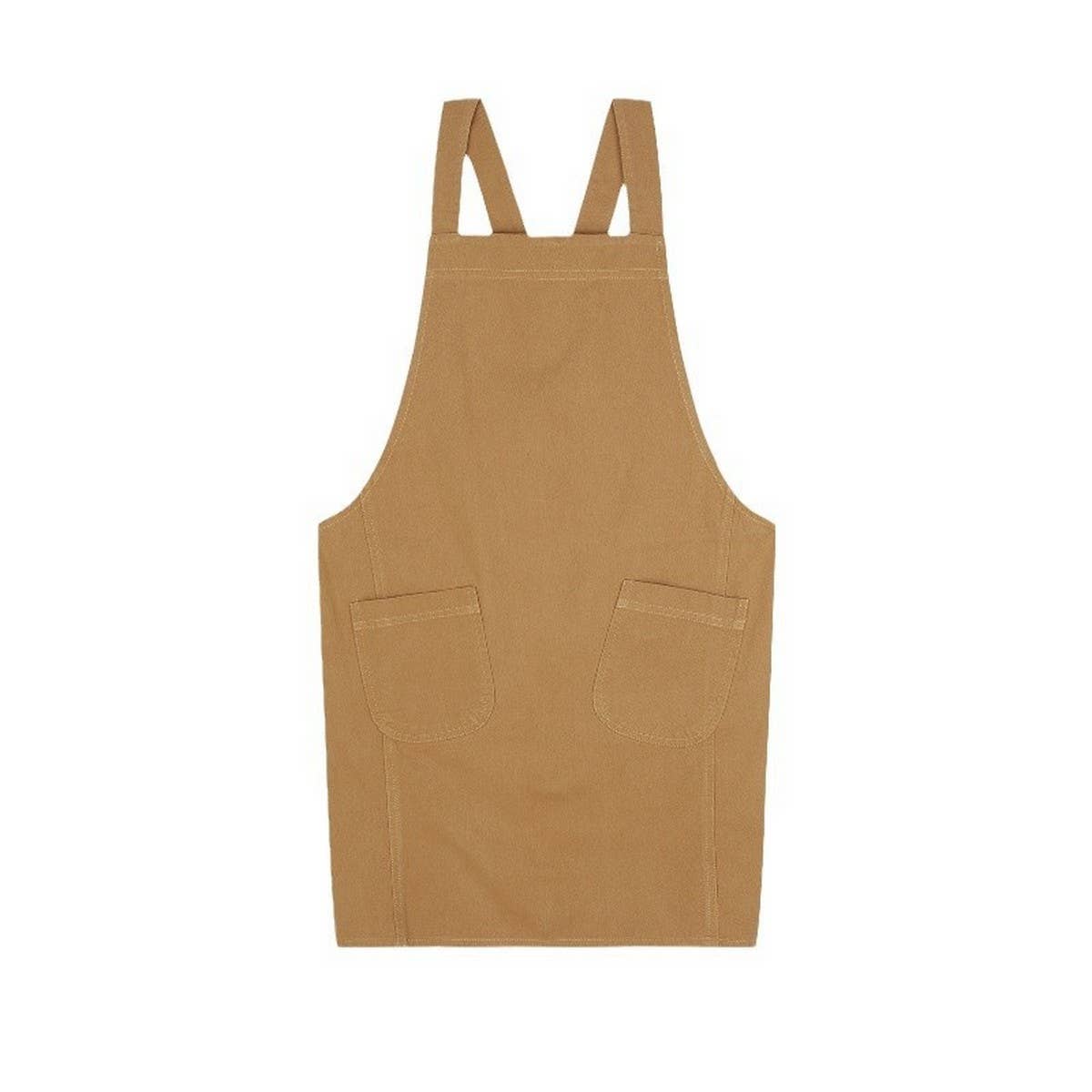 Waterproof Solid Color Linen Aprons With Pockets_Cwmm3303