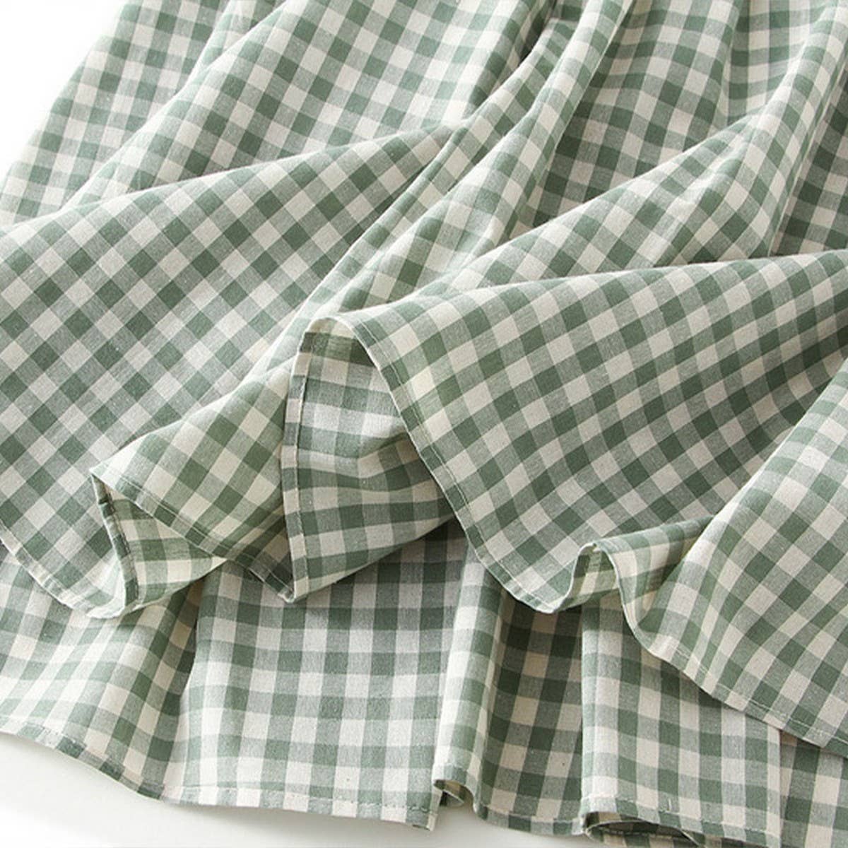 Vintage Plaid High-Waist A-Line Flared Skirt_Cwbms0349