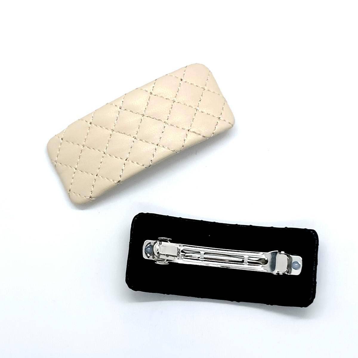 French Vintage Quilted Embroidered Hair Clip_Cwaha6353