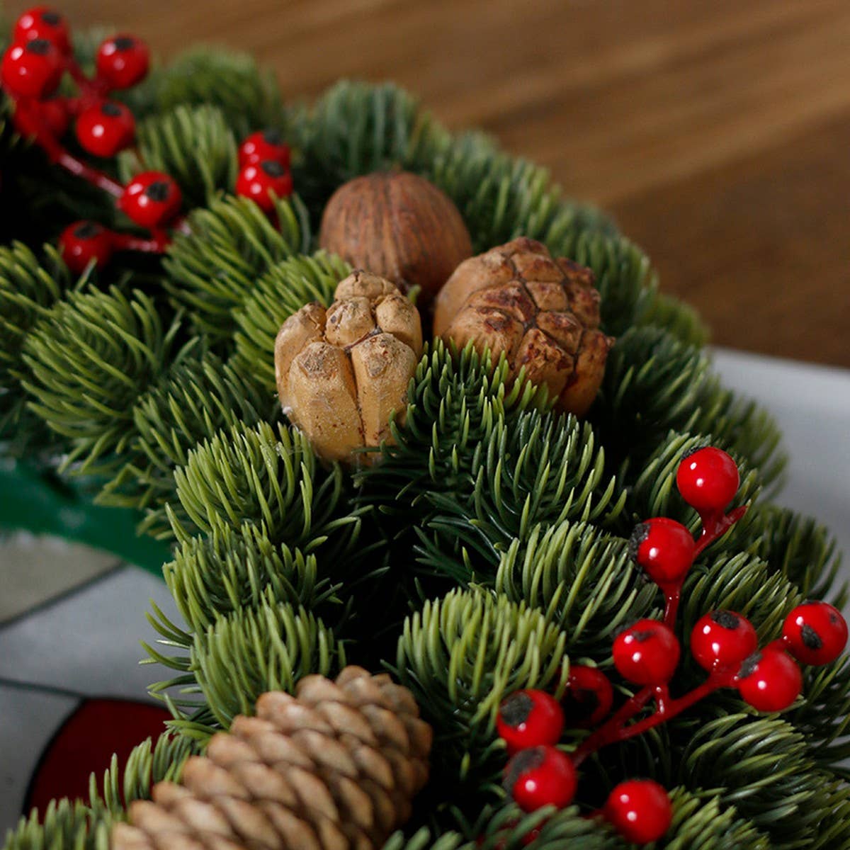 Ins Nordic Faux Nordic Pine Christmas Wreath_Cwmm9926