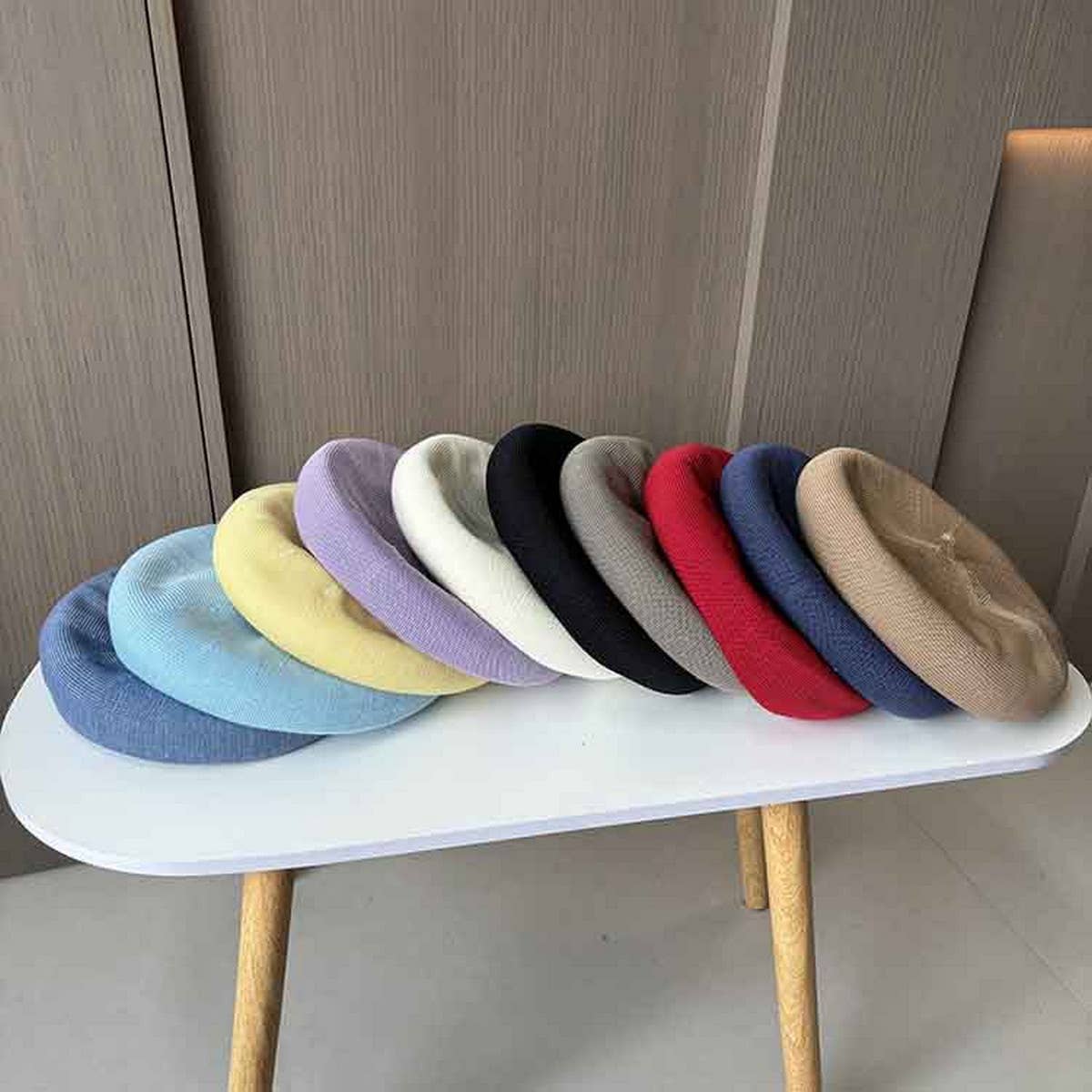 KNITTED ICE SILK BREATHABLE SOLID COLOR BERET_CWAB2901