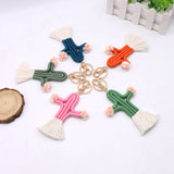 HAND WOVEN CACTUS FUR BALL KEYCHAIN_CWMM1581