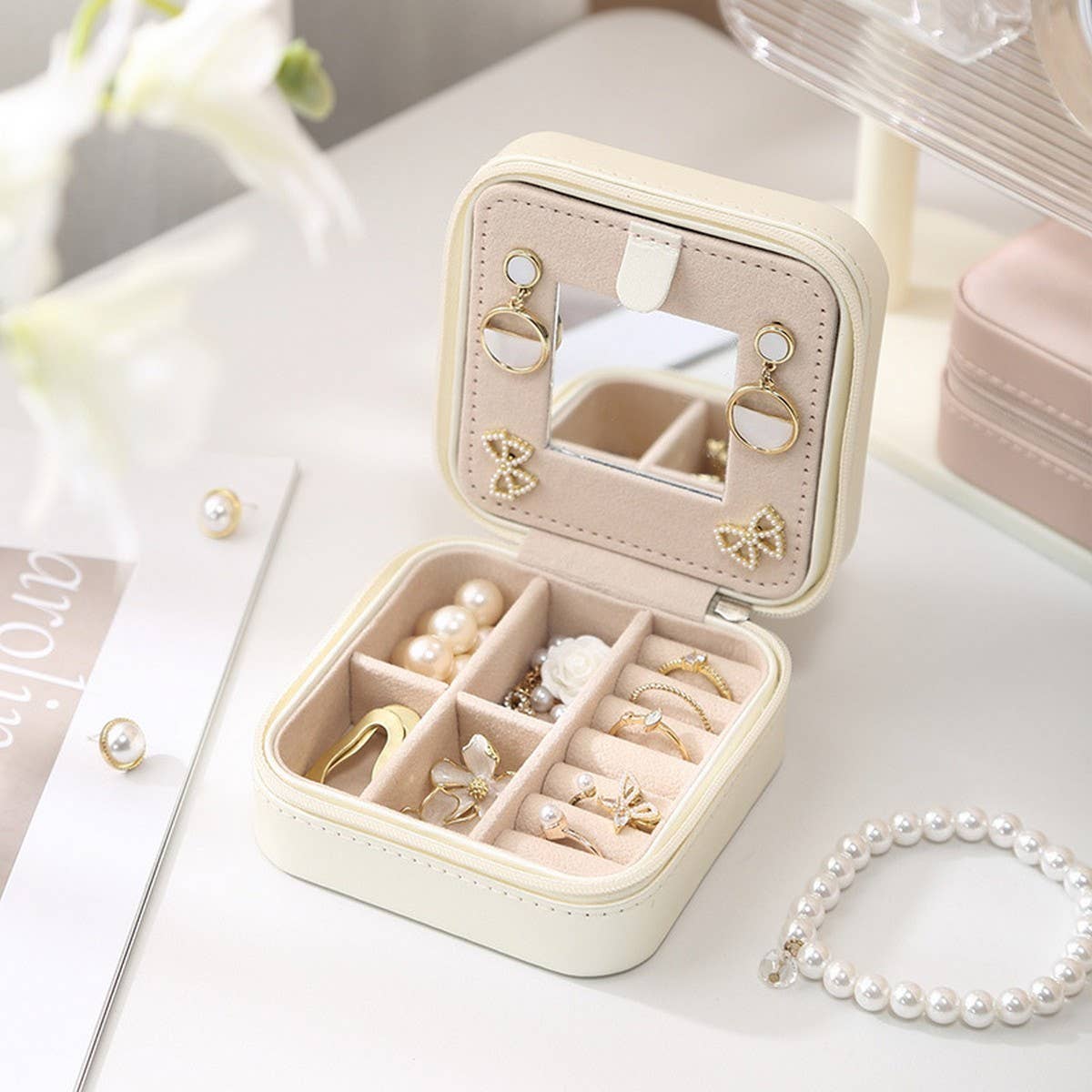 PORTABLE MIRROR JEWELRY STORAGE BOX_CWAJE1547