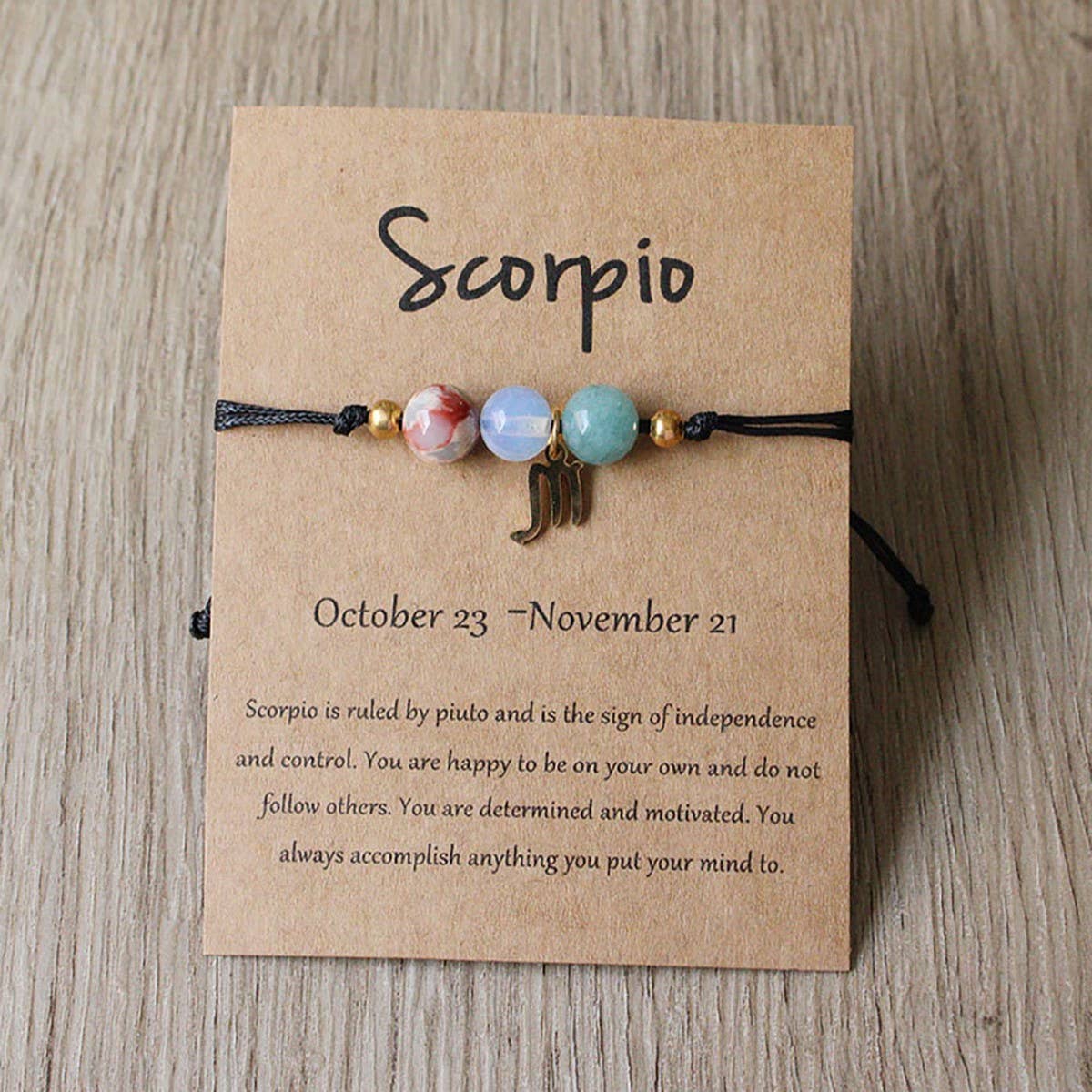 Handmade Zodiac Adjustable Crystal Bracelet_Cwmm11259
